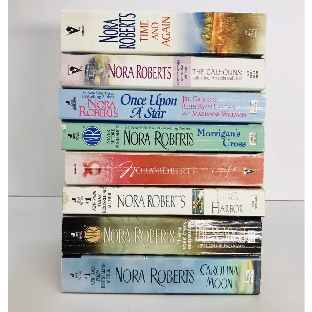 Lot Of 8 Nora Roberts-Time And Again,Once A Star,Carolina Moon,The Search,Gift